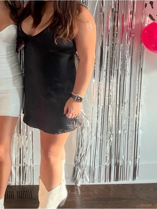 Princess Polly Black Satin Mini Dress - Picture 2 of 4